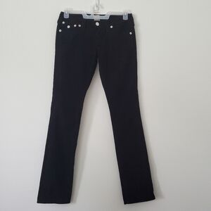 True Religion Corduroy Straight Leg Jeans in Black Size 27